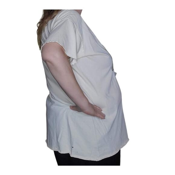 Vintage 90s Size 2X Anne Geddes 100% Cotton T Shirt Yellow Baby Daisies FLAWS - Picture 6 of 11